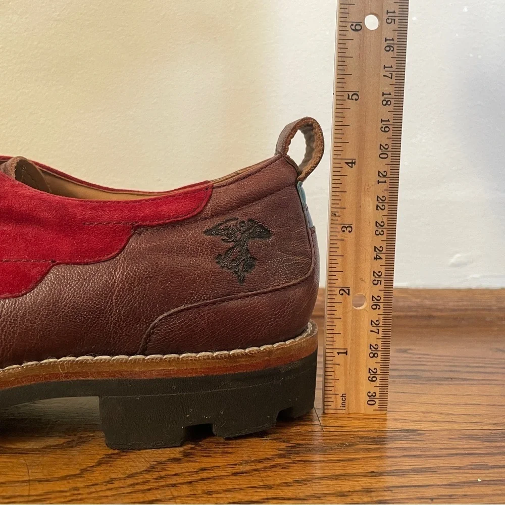 John Fluevog Angel Boat Shoes Little Wing Size 10 Leather Lace Up Chunky loafers